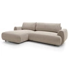Moderní béžová rohová rozkládací pohovka do obýváku s úložným prostorem levá Ljung Intesi