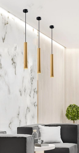 Závěsné dřevěné svítidlo Tubo přírodní, nastavitelné do obýváku a jídelny 40 cm