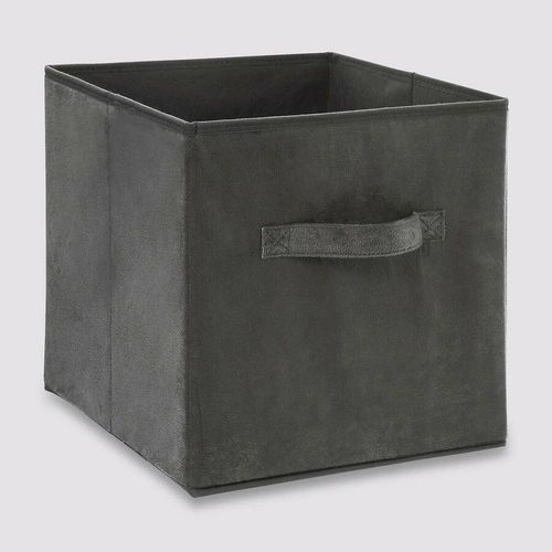 Skládací látková úložná krabice 31x31 sametová šedá s úchytkou 5five simply smart