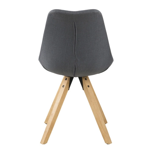 Čalouněná židle Dima Actona šedá skandinávská do jídelny a obývacího pokoje na dřevěných nohách