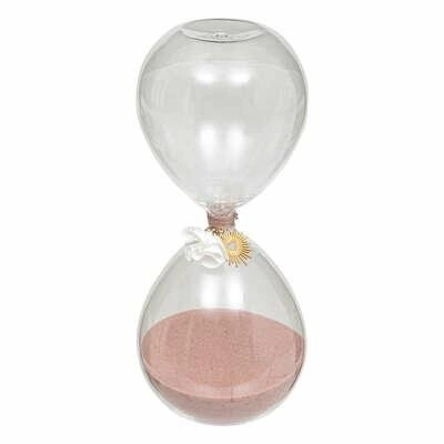 Skleněné přesýpací hodiny Flo 20 cm s růžovým pískem