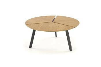 Konferenční stolek Louza kulatý dubový loftový 86 cm černý do obýváku Intesi