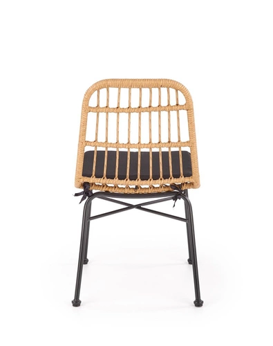 Ratanová židle Surbo Intesi do jídelny a obýváku moderní s polštářem na černých nohách