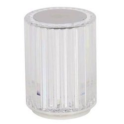 LED noční lampička křišťálová Intesi moderní bílá přenosná do ložnice a obývacího pokoje