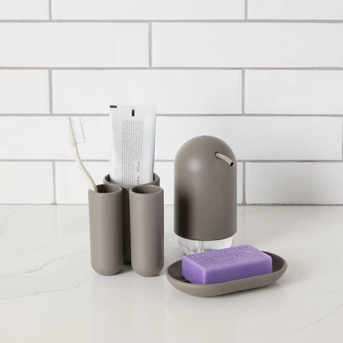 Moderní šedá mýdlenka do koupelny z plastu Touch Umbra