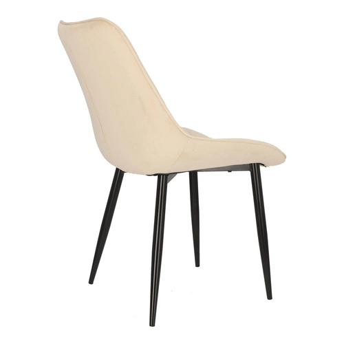Jídelní židle Poly Intesi čalouněná sametem béžová s černými nohami moderní