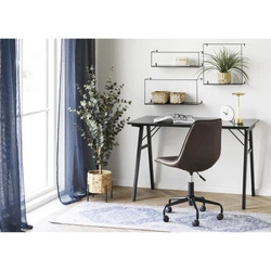 Sada 3 nástěnných polic Ulmo černý kov loft do obýváku a studentského pokoje Intesi