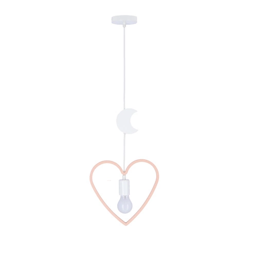 Jediná hm 1x20W E27 iq dětská závěsná lampa růžová+bílá