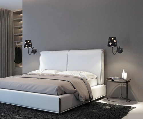 Nástěnná lampa Batley černá glamour s kovovým stínidlem do obýváku a ložnice Ledea