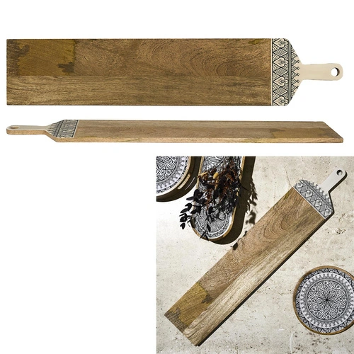 Intesi Dune úzké kuchyňské prkénko z mangového dřeva 100 cm dekorativní