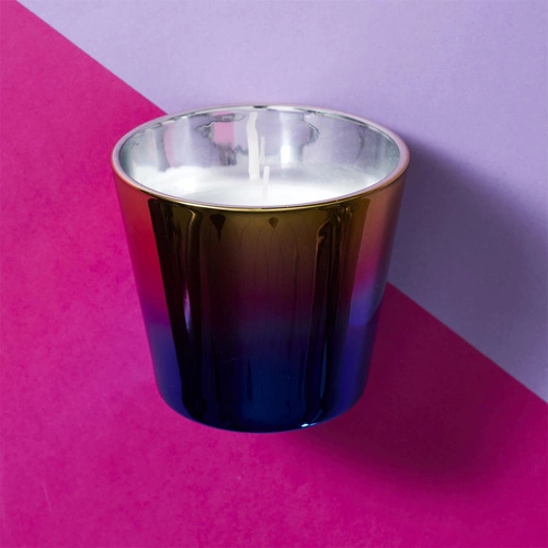 Opalizující vonná svíčka Intesi do obýváku a ložnice ve skle moderní multicolor