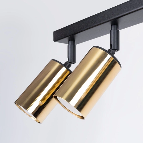 Stropní LED svítidlo WINX 6L černé zlaté moderní do obýváku a jídelny SOLLUX