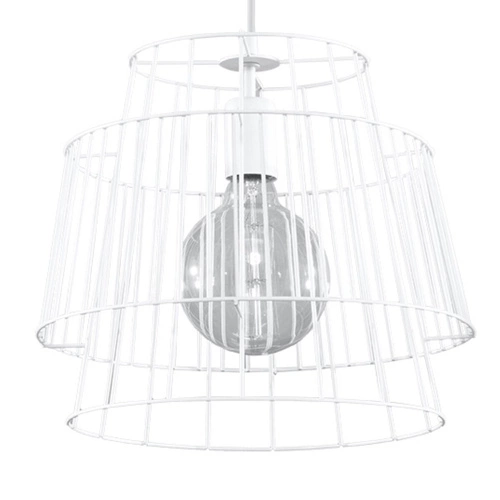 Závěsné svítidlo Gate bílé moderní kovové do obýváku kuchyně nad ostrůvek 35 cm