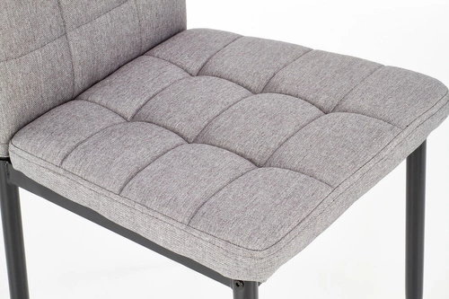 Čalouněná jídelní židle Venu šedá moderní na černých nohách do jídelny a obýváku Intesi