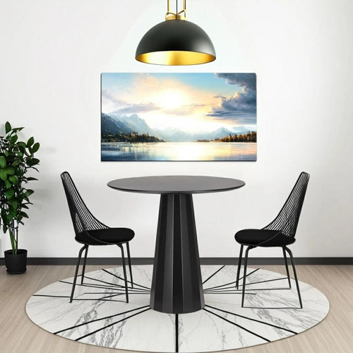 Kulatý jídelní stůl Florero 80 cm černý moderní na jedné noze do jídelny a obýváku