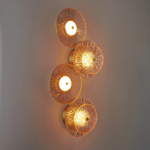 Nástěnné LED svítidlo LUXIO-4 jantarové sklo glamour do obýváku a ložnice 32 cm