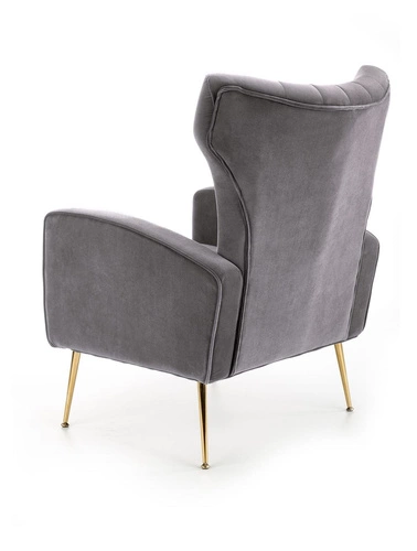Křeslo ušák Valea sametové tmavě šedé do obýváku moderní s područkami Intesi