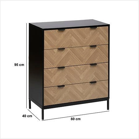 Moderní loftová komoda se zásuvkami v dekoru dřeva 80 cm do obývacího pokoje Atmosphera