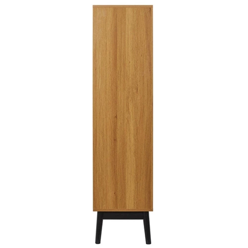 Skandinávská dřevěná knihovna s šuplíky Felix do obýváku a ložnice v přírodní barvě