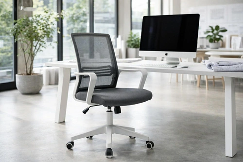 Kancelářská židle Nuvia šedá ergonomická otočná k psacímu stolu Intesi