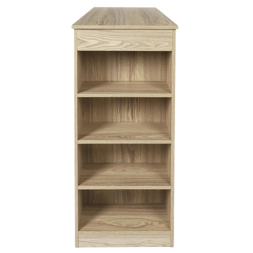 Barový stůl Blox přírodní s policemi do kuchyně a obýváku moderní obdélníkový 115 cm