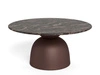 Konferenční stolek Ferrol kulatý mramorový hnědý 80 cm do obýváku