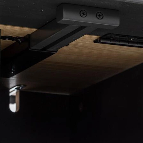 Šedá moderní úzká konzole Extensio do předsíně nebo obýváku s rozkládací deskou