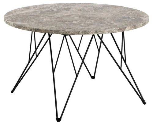Konferenční stolek Prunus kulatý 80 cm mramorový šedý moderní loft do obýváku Actona