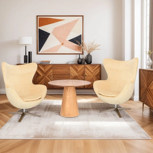 Kulatý stůl Soleilo 80 cm přírodní dub na jedné noze do obýváku a kavárny Intesi