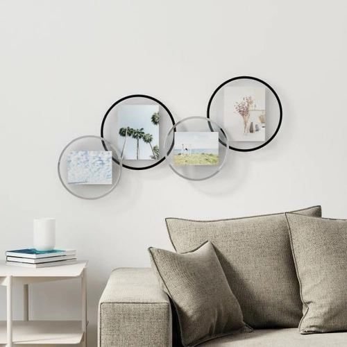 Černý kulatý fotorámeček Infinity Umbra 10x15 stojací dekorativní skandinávský