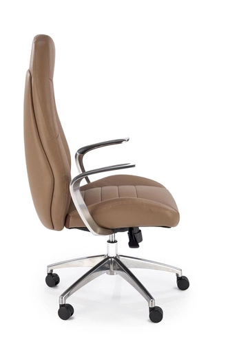 Ergonomická otočná kancelářská židle Nolvia cappuccino kožená s područkami