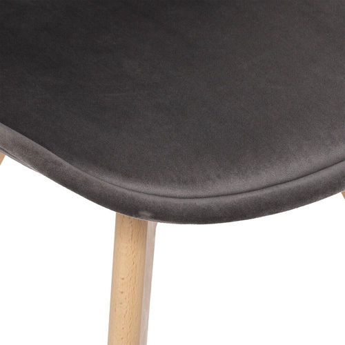 Čalouněná židle Baya VIC šedá do jídelny skandinávská s bukovými nohami Atmosphera