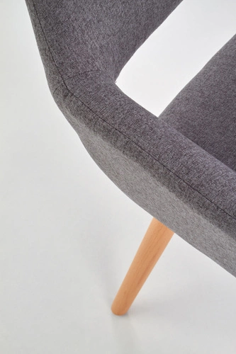 Šedá čalouněná skandinávská jídelní židle s područkami Luizjana Intesi