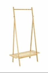 Intesi Boho bambusový stojanový věšák do předsíně s ratanovou policí přírodní 168 cm