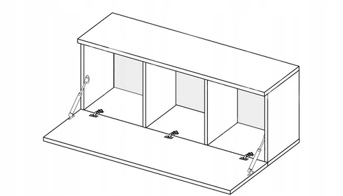 Závěsná TV skříňka Box 175 cm bílý lesk moderní do obýváku Intesi