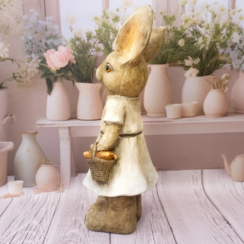Intesi velikonoční figurka zajíčka v šatech 55 cm stojící dekorace do obýváku a jídelny