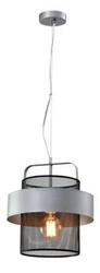 Fiba závěsná lampa černá 1x40W E27 stínidlo stříbrná černá