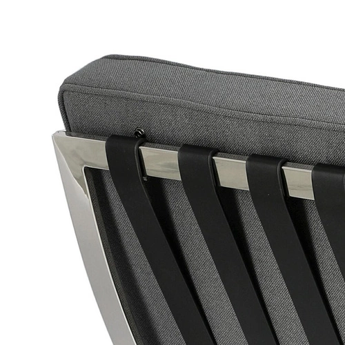 Relaxační křeslo BA1 inspirované Barcelona do obýváku glamour látka antracit chrom