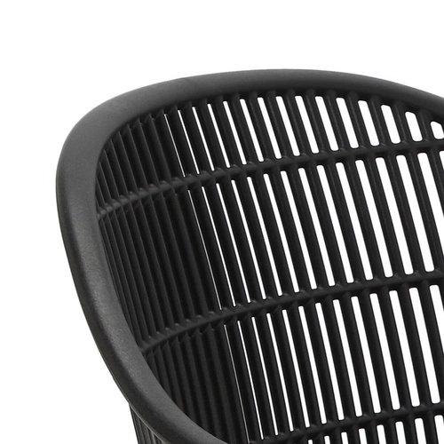 Jídelní židle Becker s područkami černá, vzdušná, snadno čistitelná, boho