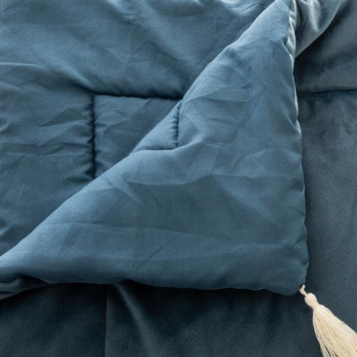 Sametový přehoz na postel modrý 80x180 cm moderní Atmosphera do ložnice