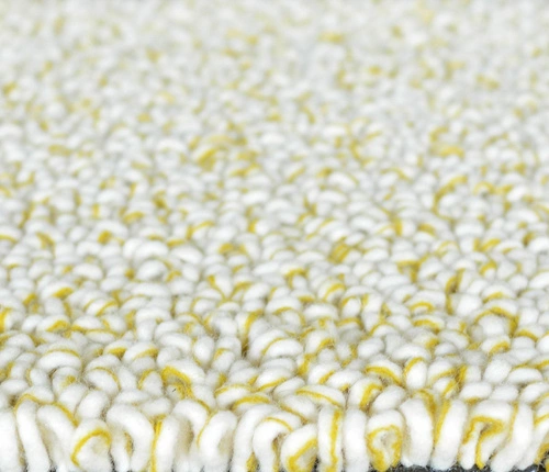 Moderní vlněný koberec Trace Loop kurkuma žlutá 200x300 cm do obýváku snadné čištění