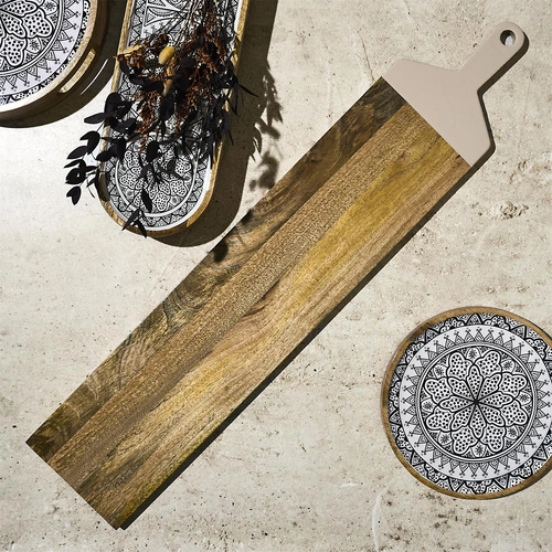 Intesi Dune úzké dekorativní kuchyňské prkénko z mangového dřeva 100 cm