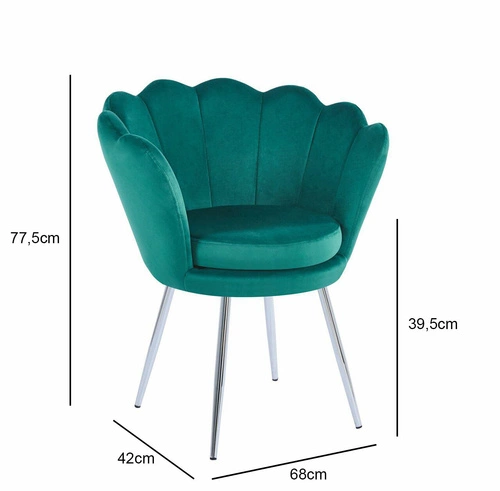 Židle shell Fiona VIC zelené/stříbrné nohy