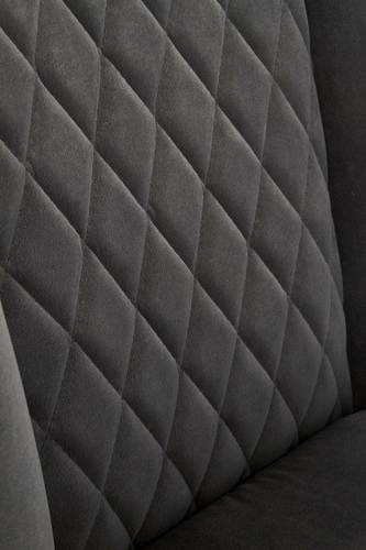 Jídelní židle Emmy Intesi čalouněná šedý samet moderní prošívaná na černých nohách