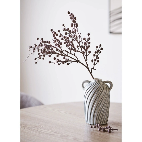 House Nordic Foma modrá keramická váza na květiny do obýváku