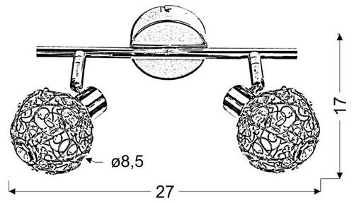 Stropní lampa Collar chrom lesklý, nastavitelná, moderní, 2bodová do obýváku a ložnice