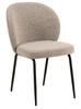 Čalouněná jídelní židle Patricia tmavě béžová moderní na černých kovových nohách