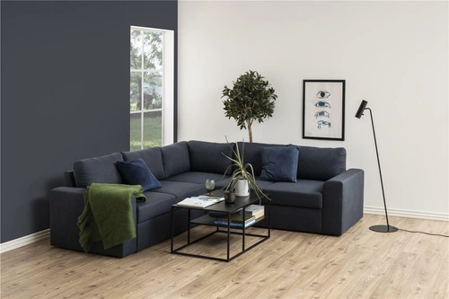 Černý stůl Newton s policí 90x60 cm