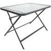 Zahradní skleněný stůl Formentera moderní skládací šedý 110x75 cm na terasu Intesi