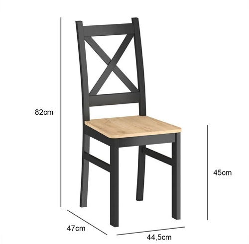 Dřevěná jídelní židle Lacie dub zlatý a černá Intesi provensálský styl